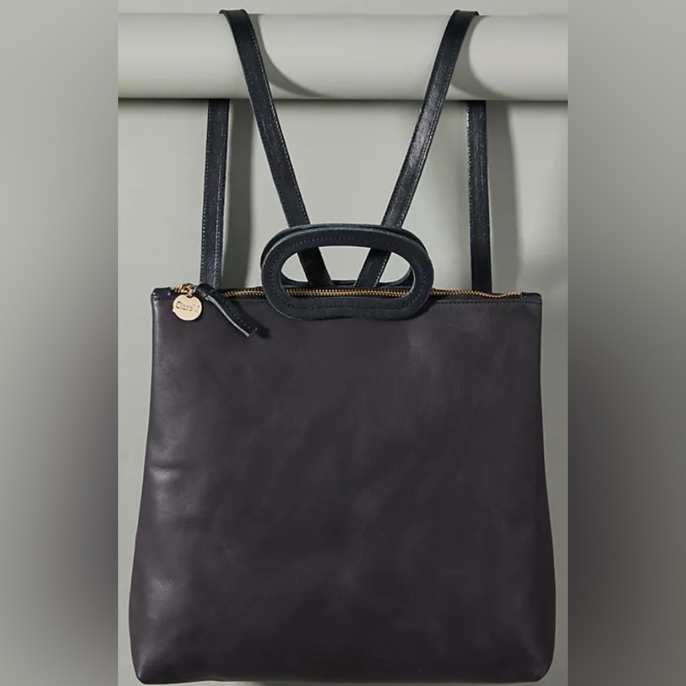 Clare V Marcelle Black Leather Backpack Bag - Picture 9 of 12